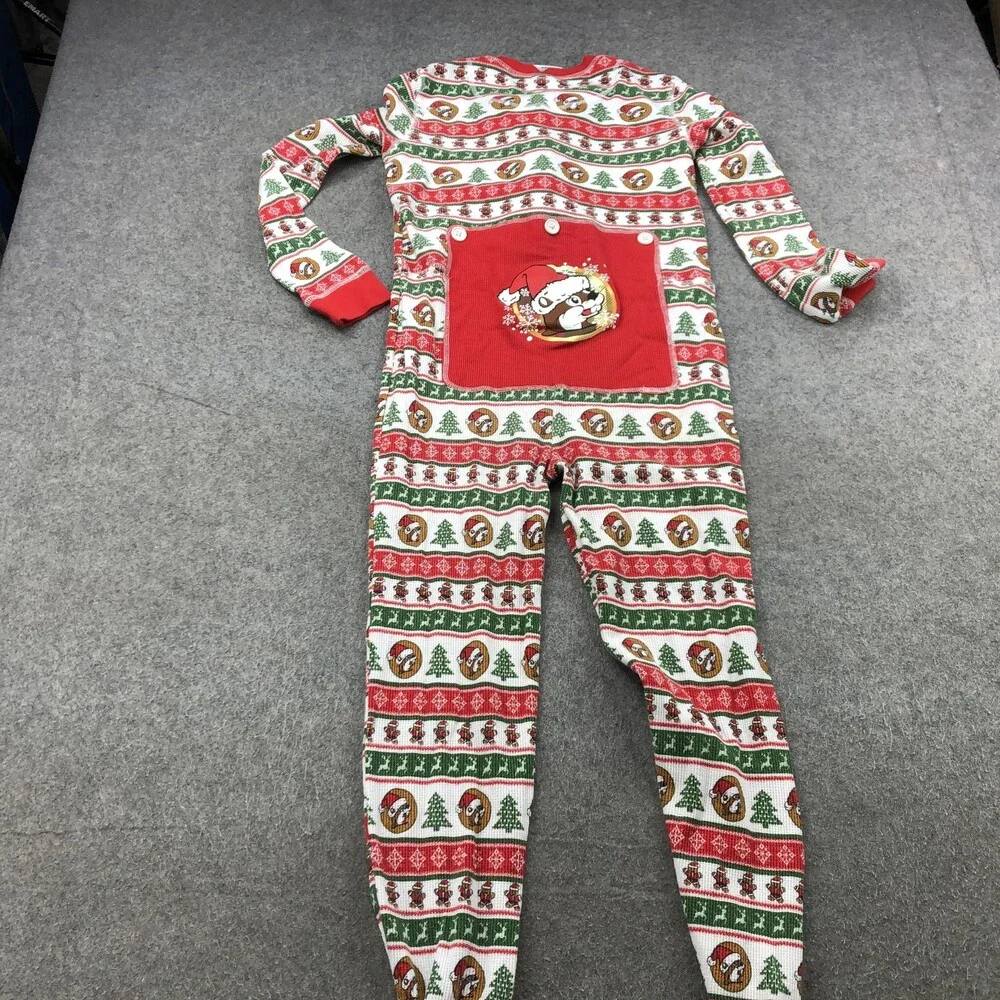 Buc-ee's One-piece Pajamas Youth Large Christmas Fair Isle Zip Thermal Suit